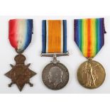 Great War Medal Trio Awarded to a Private in the Northamptonshire Regiment, Killed in Action Octobe
