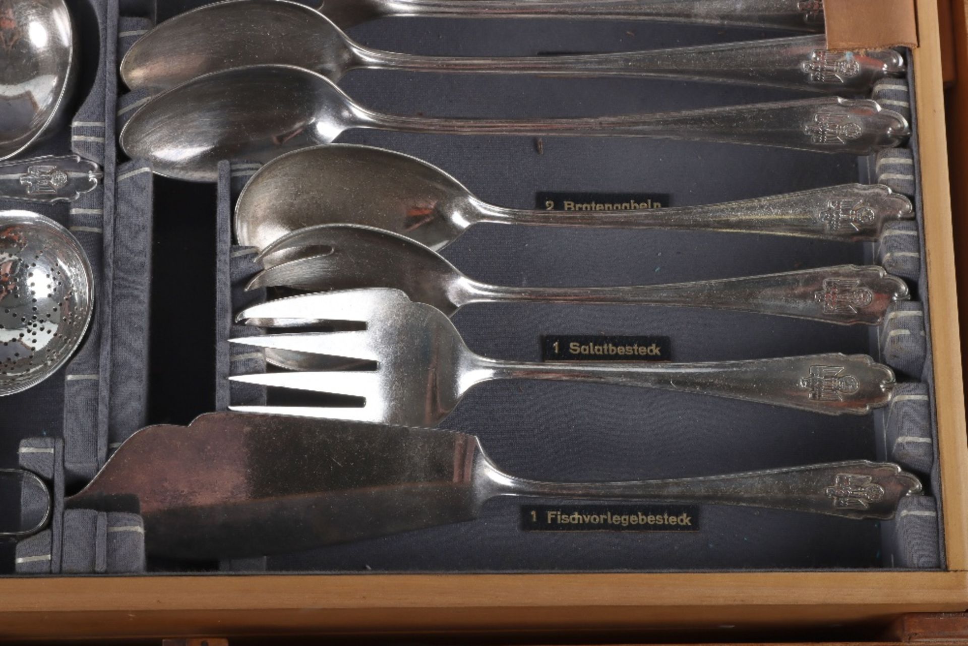 Cased Canteen of Formal Pattern NSDAP Cutlery Liberated From German Embassy in Spain - Image 9 of 34