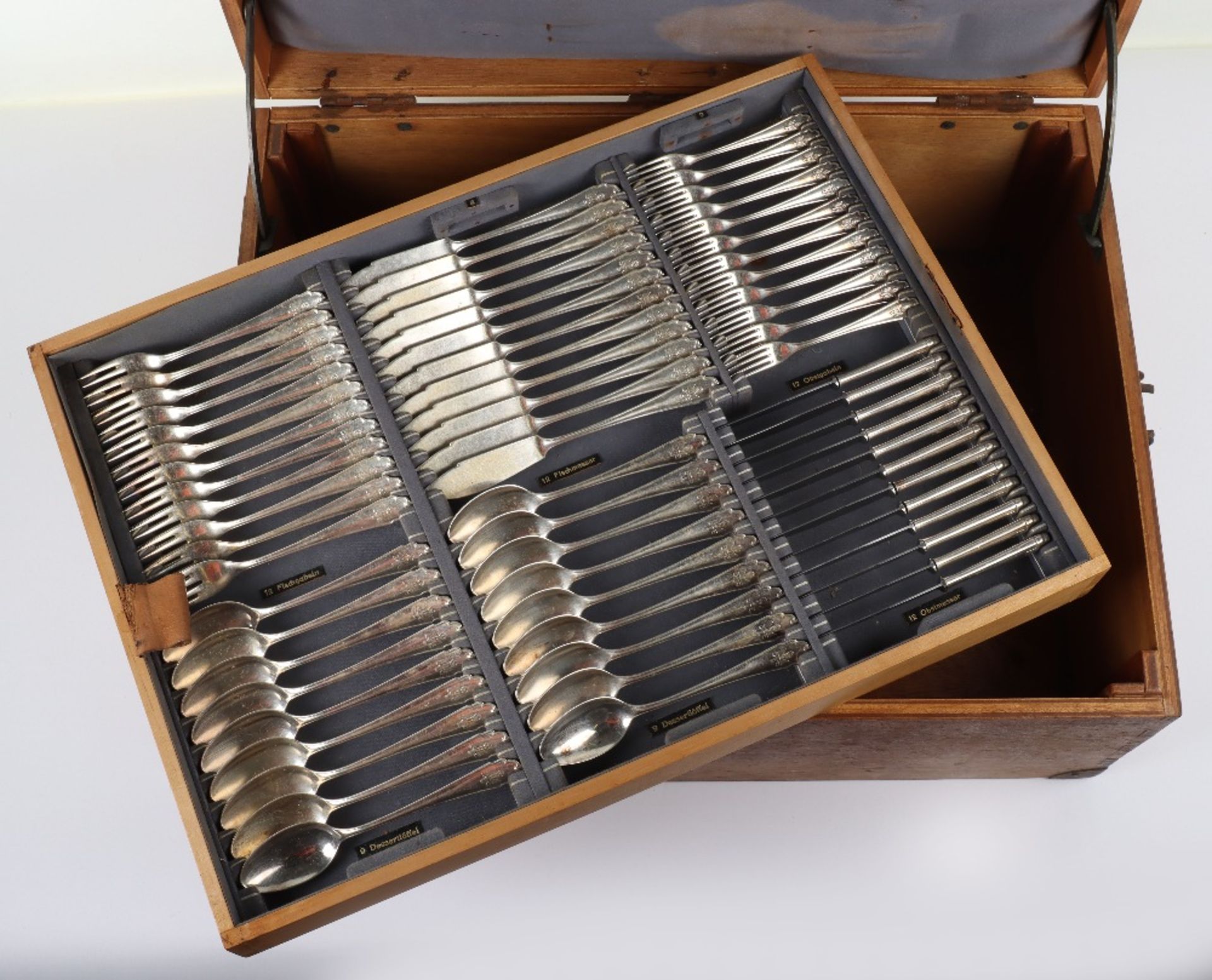 Cased Canteen of Formal Pattern NSDAP Cutlery Liberated From German Embassy in Spain - Image 26 of 34