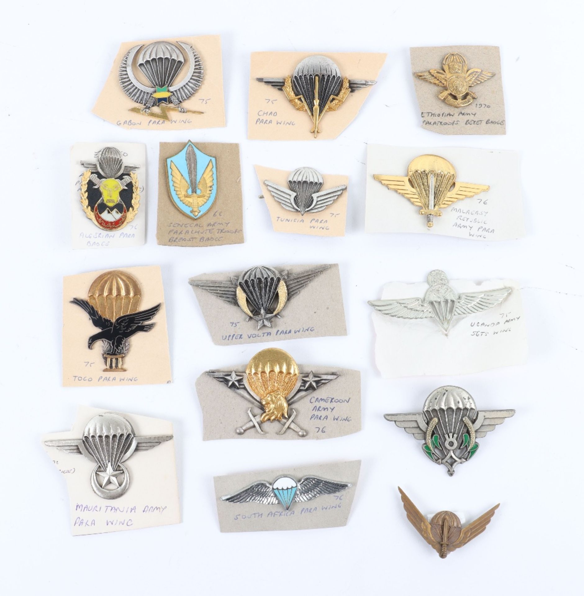 Quantity of Mostly African Nations Paratrooper Wings and Badges