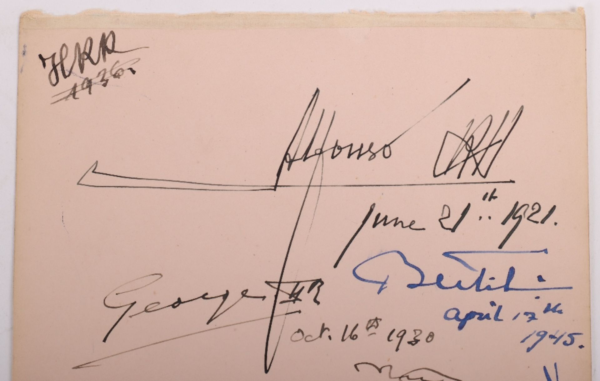 Rare Autograph Page Signed by Many Notorious World Leaders of the 20th Century - Image 2 of 5