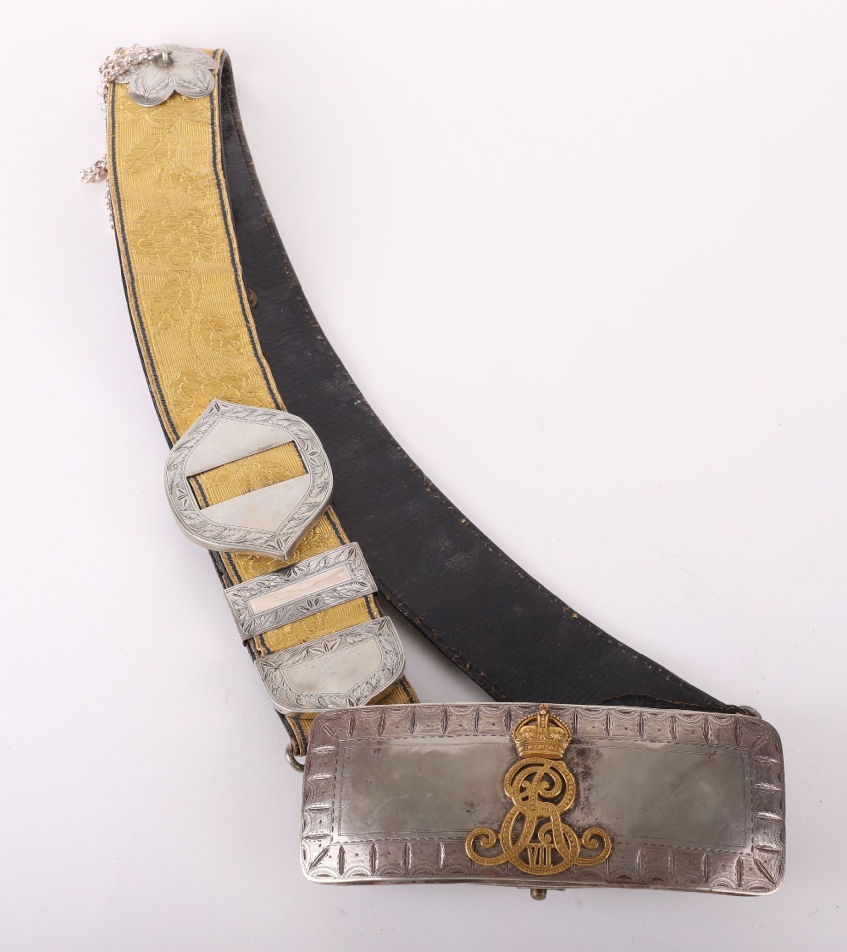 Edward VII Officers Silver Pouch and Cross Belt of the Royal Gloucestershire Hussars - Image 2 of 8