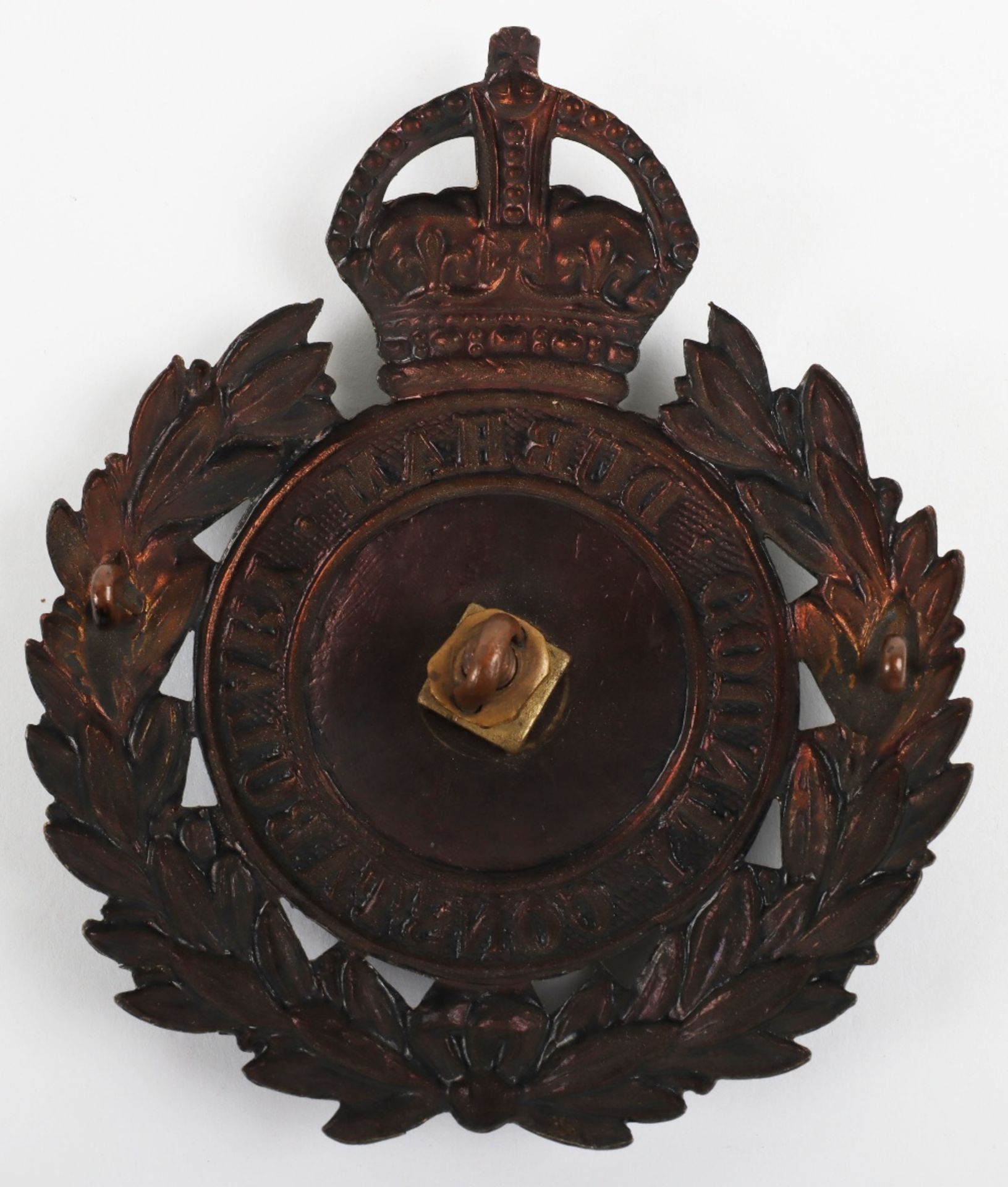 Durham County Constabulary King Crown Helmet Plate - Image 3 of 3