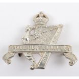 Rare Royal Ulster Rifles Officers Beret / Cap Badge