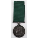 Edward VII Volunteer Force Long Service Medal 4th Volunteer Battalion Durham Light Infantry