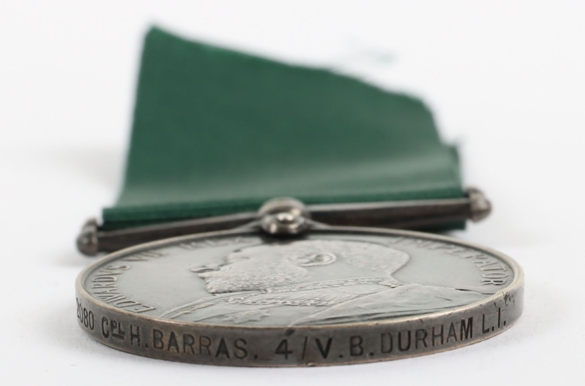 Edward VII Volunteer Force Long Service Medal 4th Volunteer Battalion Durham Light Infantry - Bild 3 aus 3