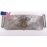 Hallmarked Silver Denbighshire Hussars Yeomanry Officers Cross Belt Pouch