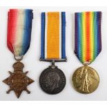 Great War Medal Trio to a Serjeant in the 12th Battalion Durham Light Infantry Who Was Killed in Act