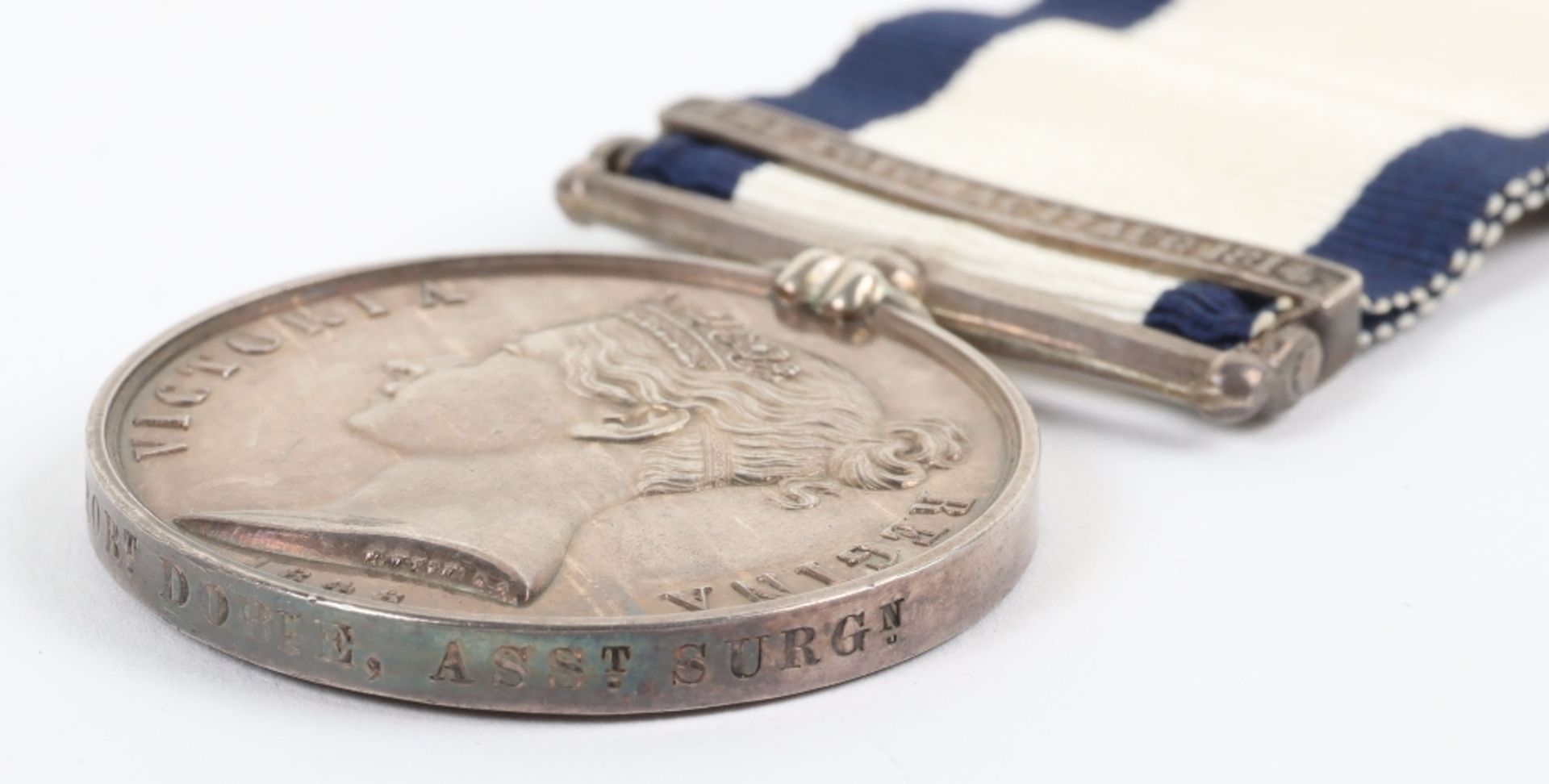 Naval General Service Medal 1793-1840 Awarded to Assistant Surgeon Robert Dobie for the Action on th - Bild 2 aus 3