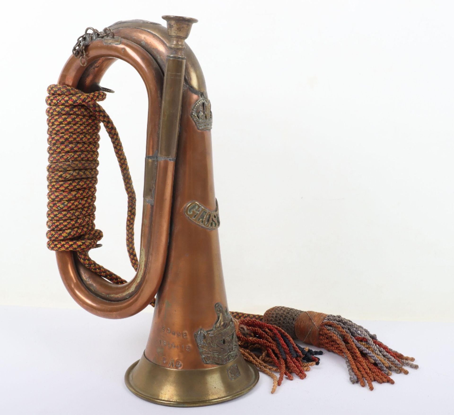 WW1 Period Gloucestershire Regiment Personalised Bugle - Image 5 of 12
