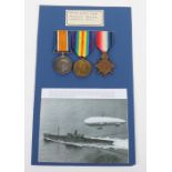 Great War Officers Medal Trio for Service in the Royal Naval Air Service (R.N.A.S) Later Transferrin