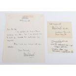 2x Signatures of Royal Navy Victoria Cross Winners from HM Submarine Thrasher