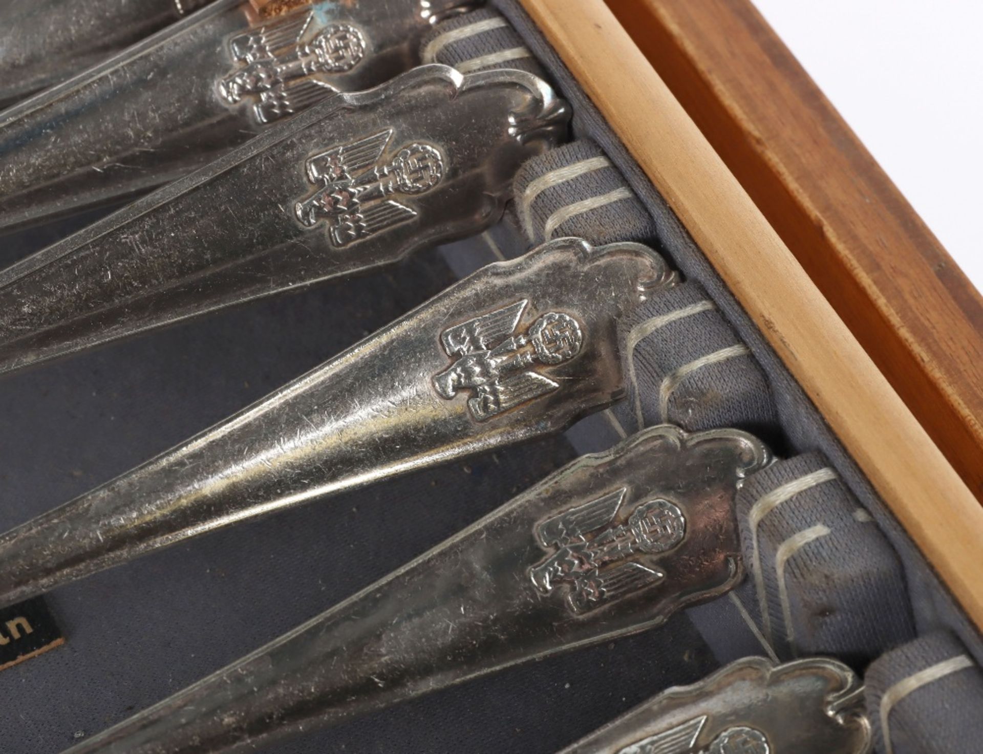Cased Canteen of Formal Pattern NSDAP Cutlery Liberated From German Embassy in Spain - Image 3 of 34