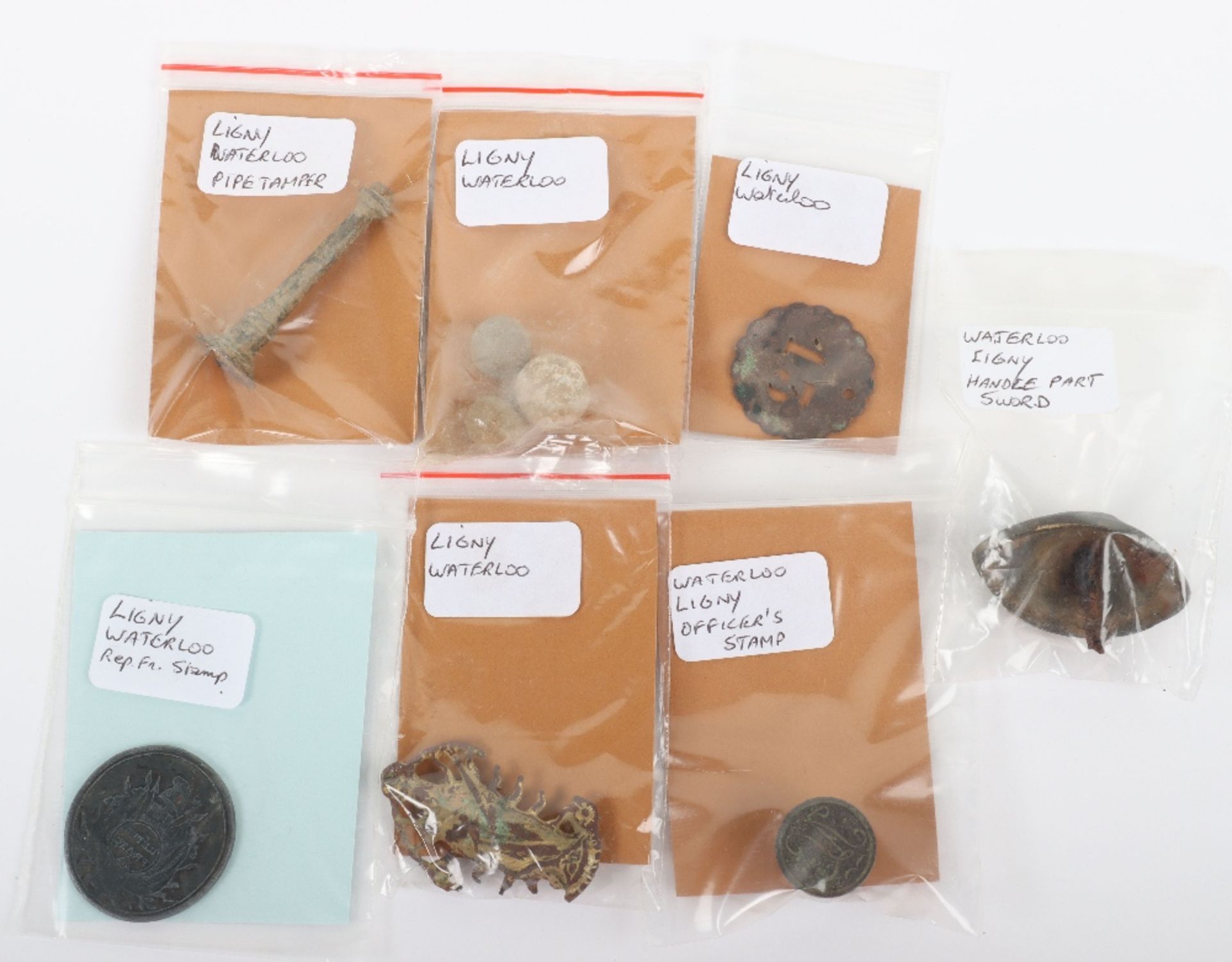 An Assortment of Relics Found at Ligny on the Waterloo Battlefield