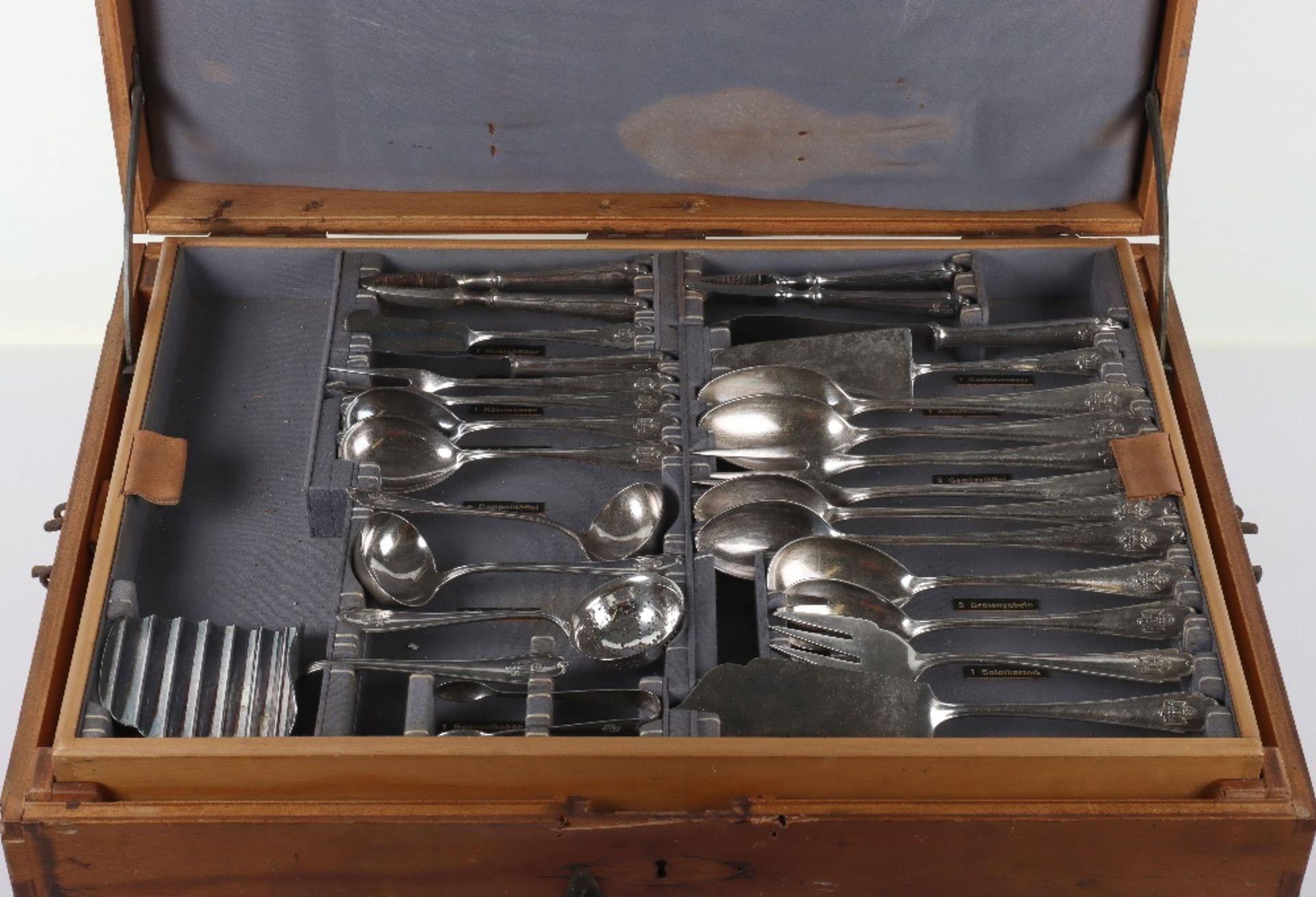 Cased Canteen of Formal Pattern NSDAP Cutlery Liberated From German Embassy in Spain - Image 2 of 34