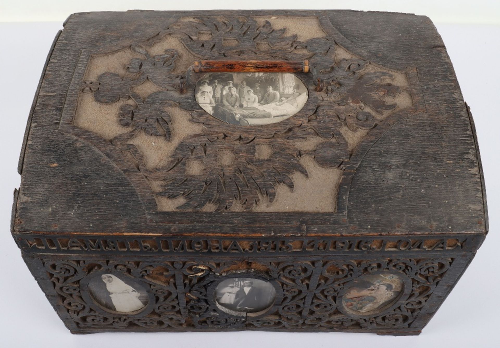 WW1 Imperial Russian Souvenir Fret Work Box Made by a Russian Soldier in a Prison of War Camp - Bild 9 aus 10