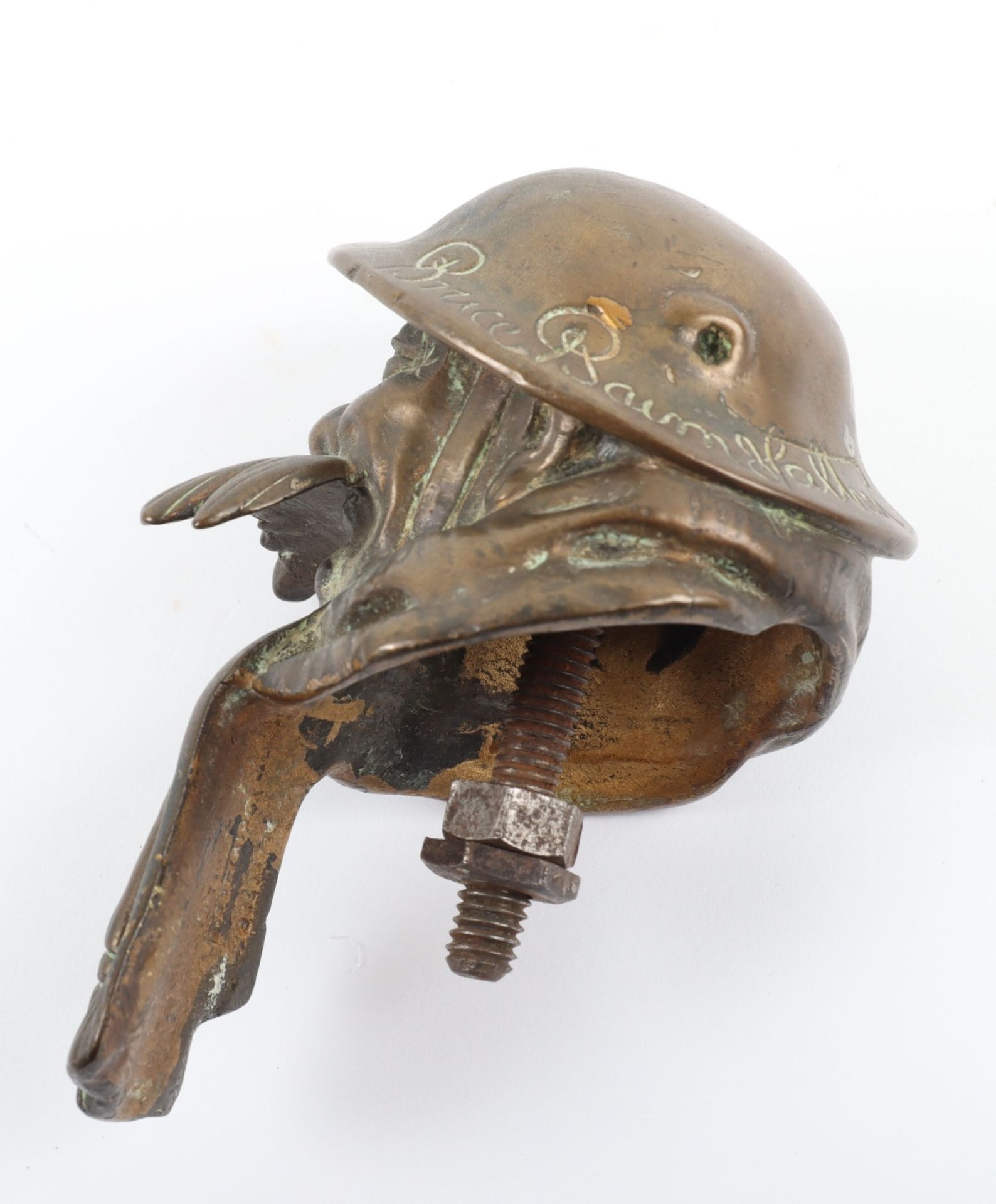 A Bruce Bairnsfather Old Bill Bronze Car Mascot - Image 4 of 6