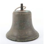 Brass Ships Bell from the S.S. Mercian, WW1 Troop Ship Which Was Attacked by German U-Boat U-38 in t