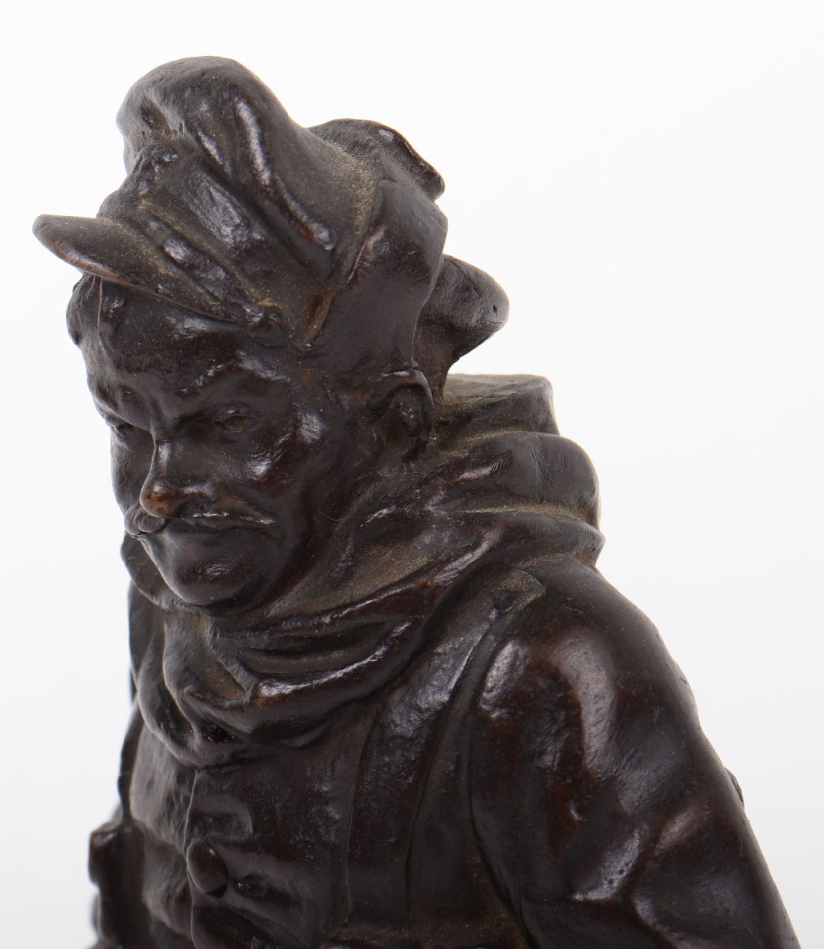 Bronze Figure of a WW1 British Tommy in the Bruce Bairnsfather “Old Bill” Style - Image 6 of 8