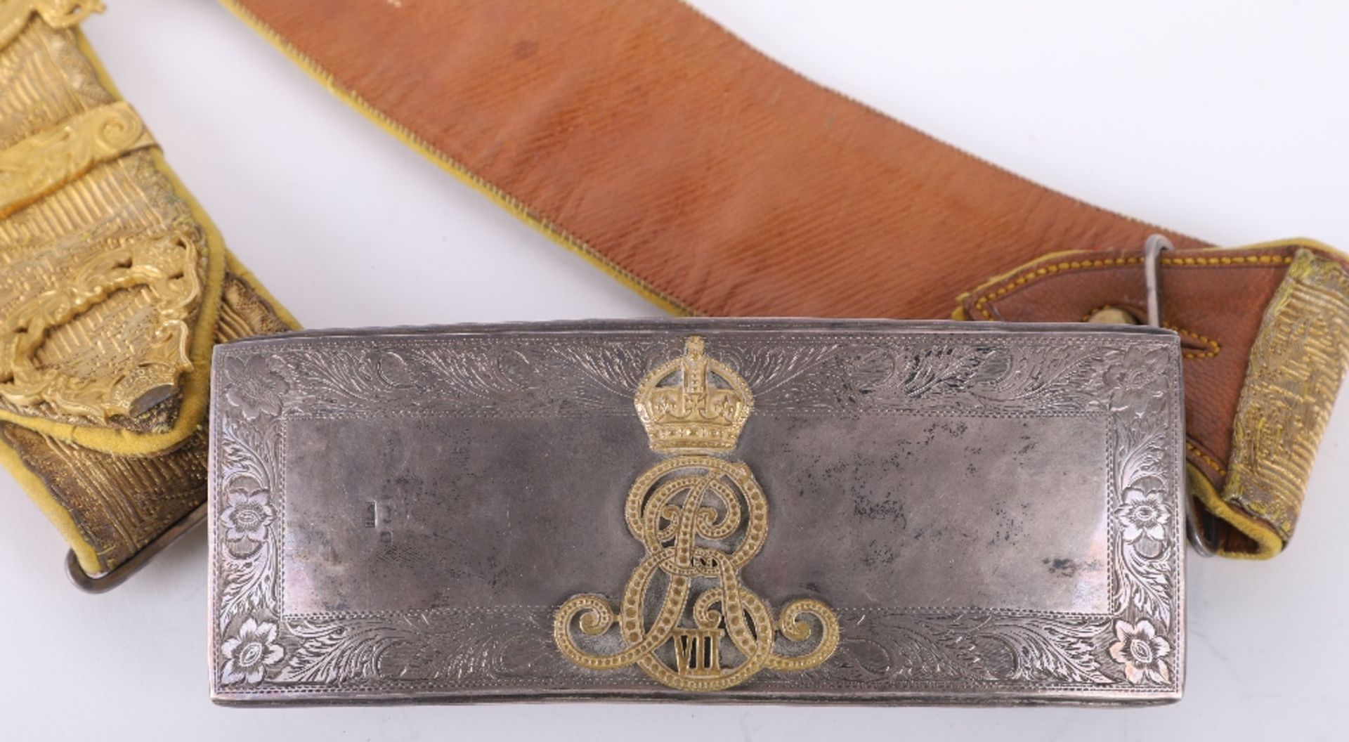 Edward VII Canadian Dragoons Officers Hallmarked Silver Pouch and Cross Belt - Image 4 of 8