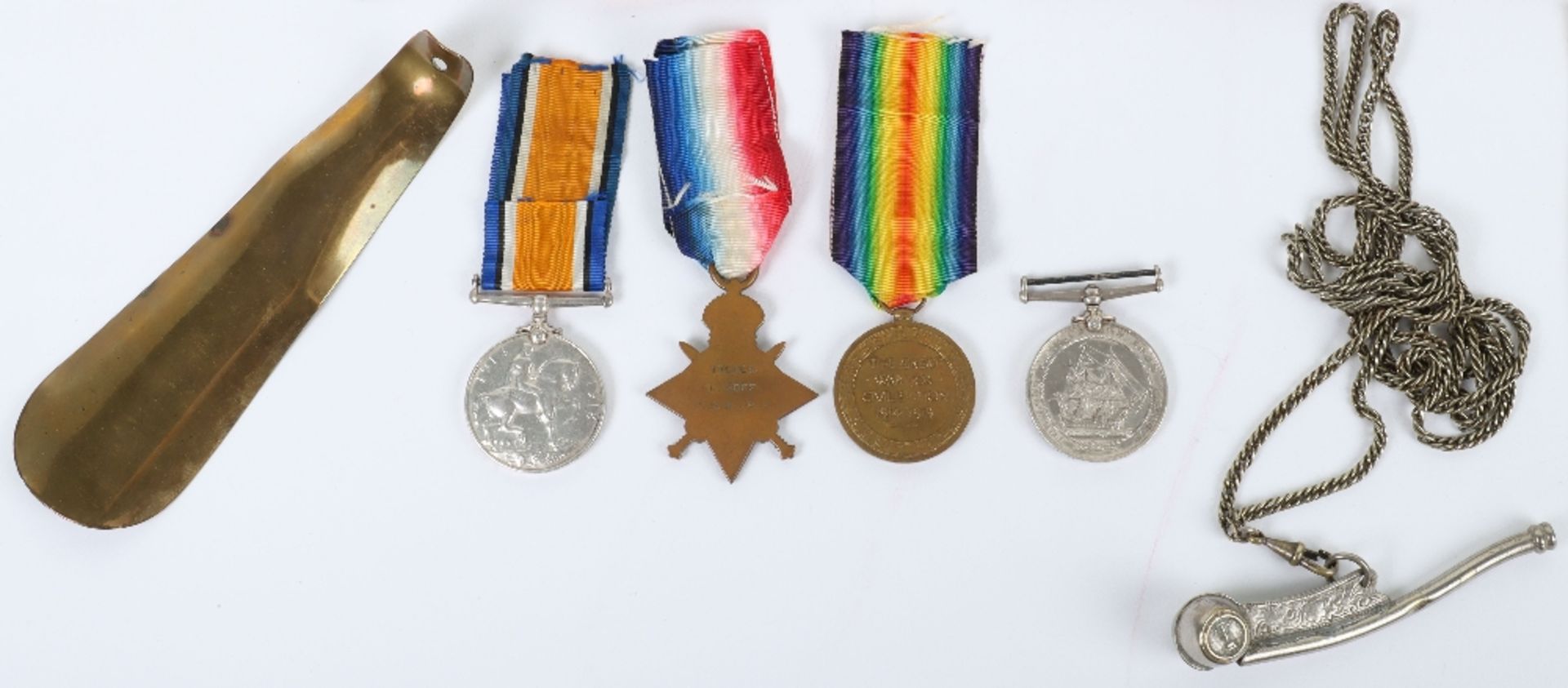 An Unusual Royal Navy Long Service Medal Group of Four to the Petty Officer Who Piped Rear-Admiral M - Image 3 of 7
