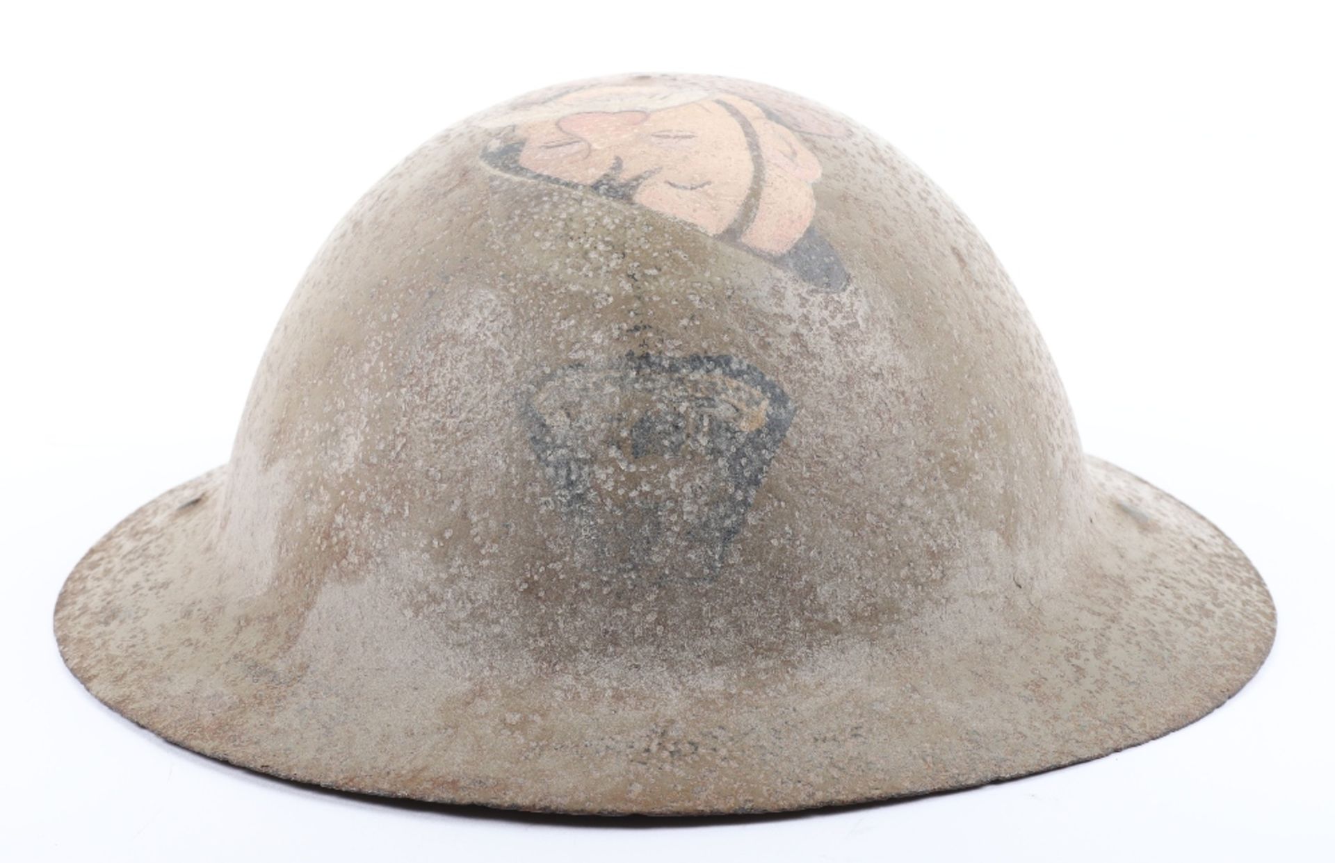 A British WWI Steel Helmet with ‘Old Bill’ Hand Painted Top - Image 5 of 7
