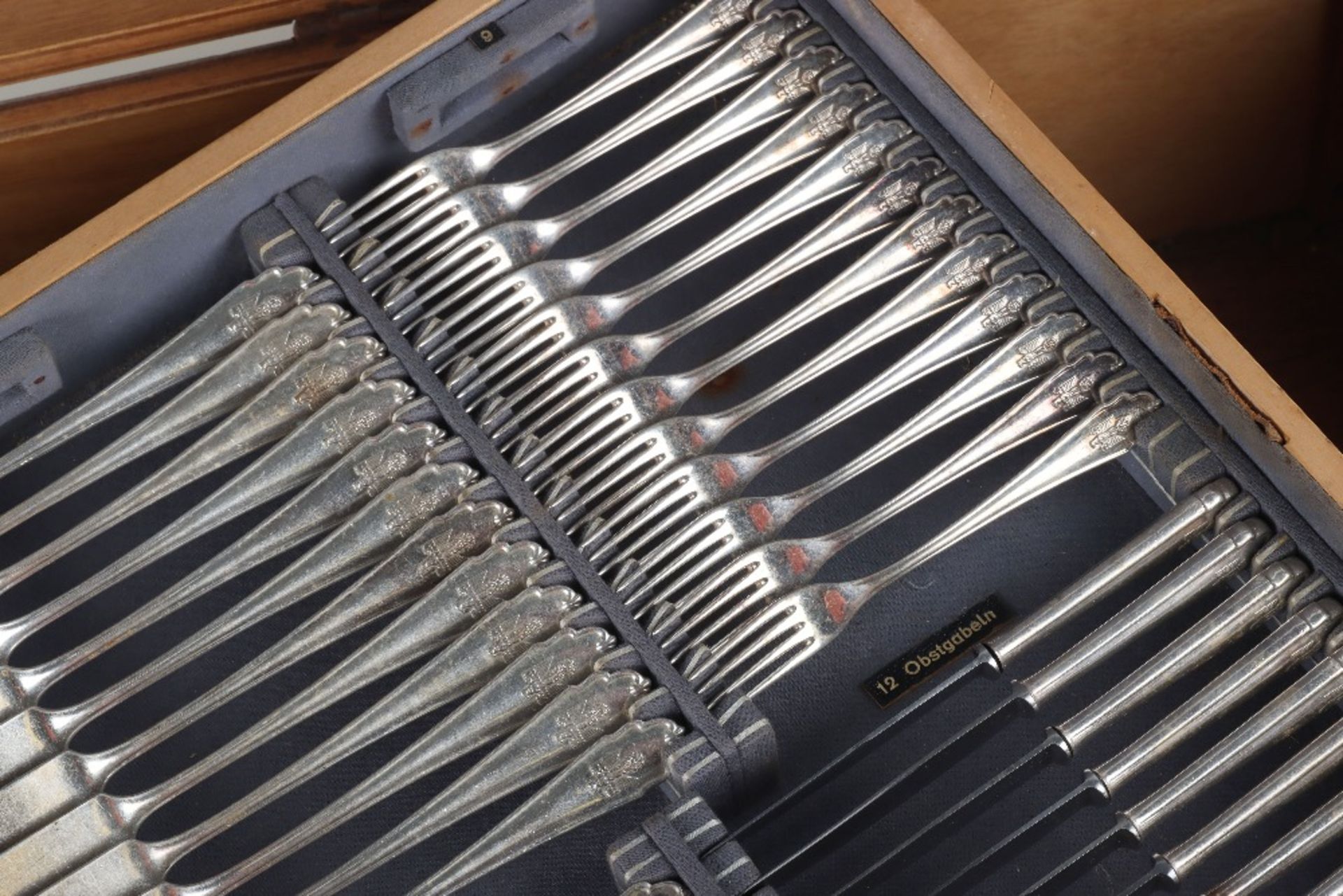 Cased Canteen of Formal Pattern NSDAP Cutlery Liberated From German Embassy in Spain - Image 28 of 34