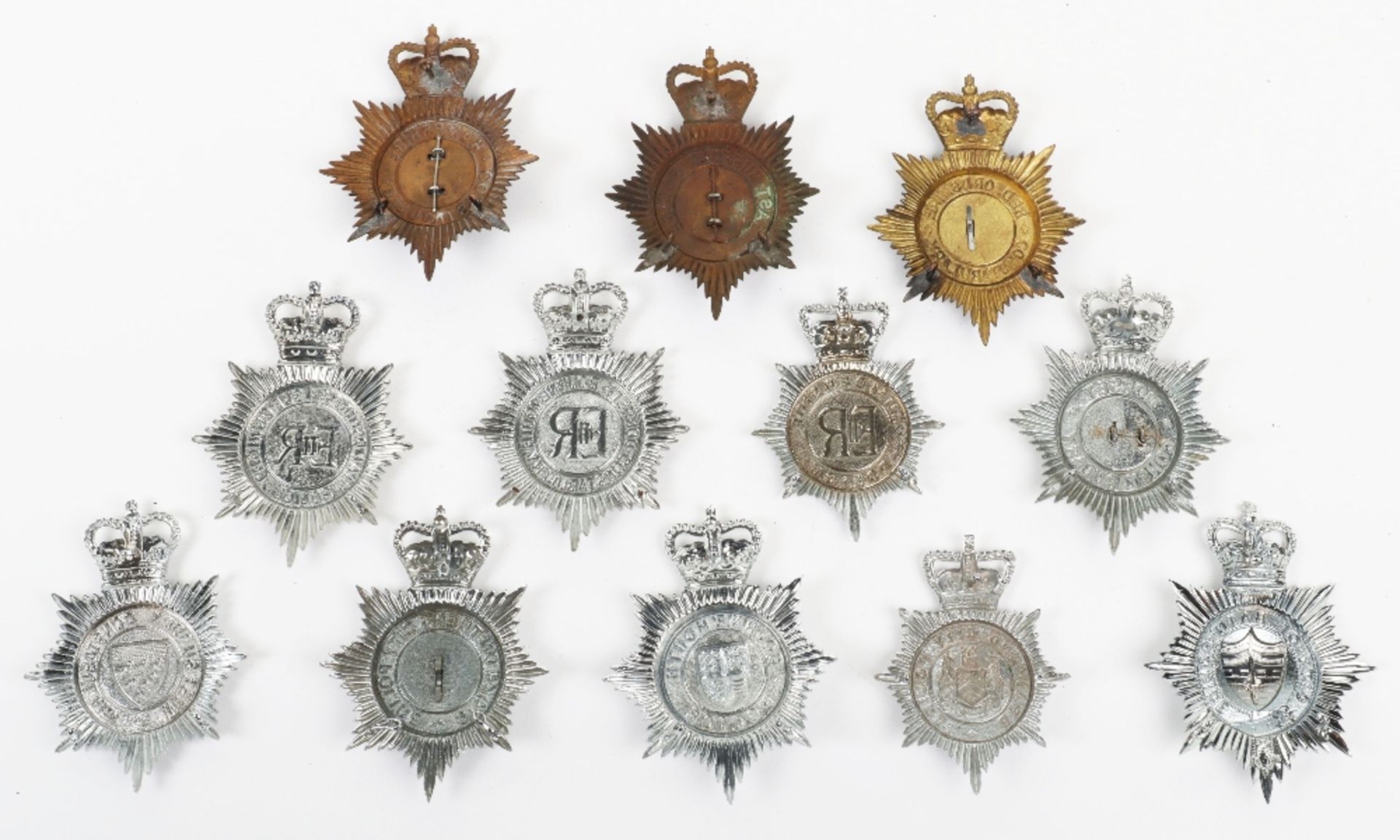 Twelve Obsolete Queens Crown Police Helmet Plates - Image 2 of 2