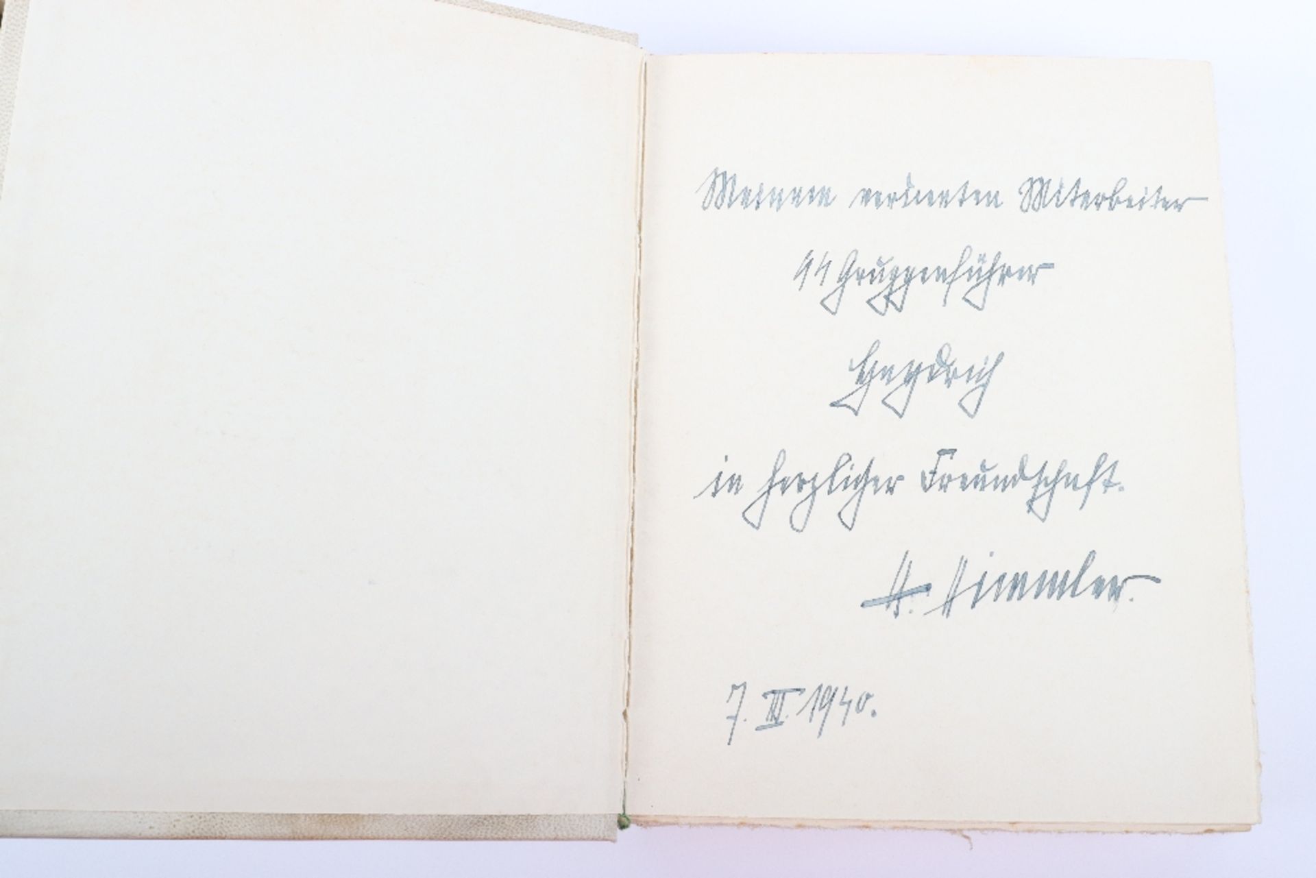 Extremely Rare Heinrich Himmler Personal Presentation Copy of Der Nibelungenlied to then SS-Gruppenf