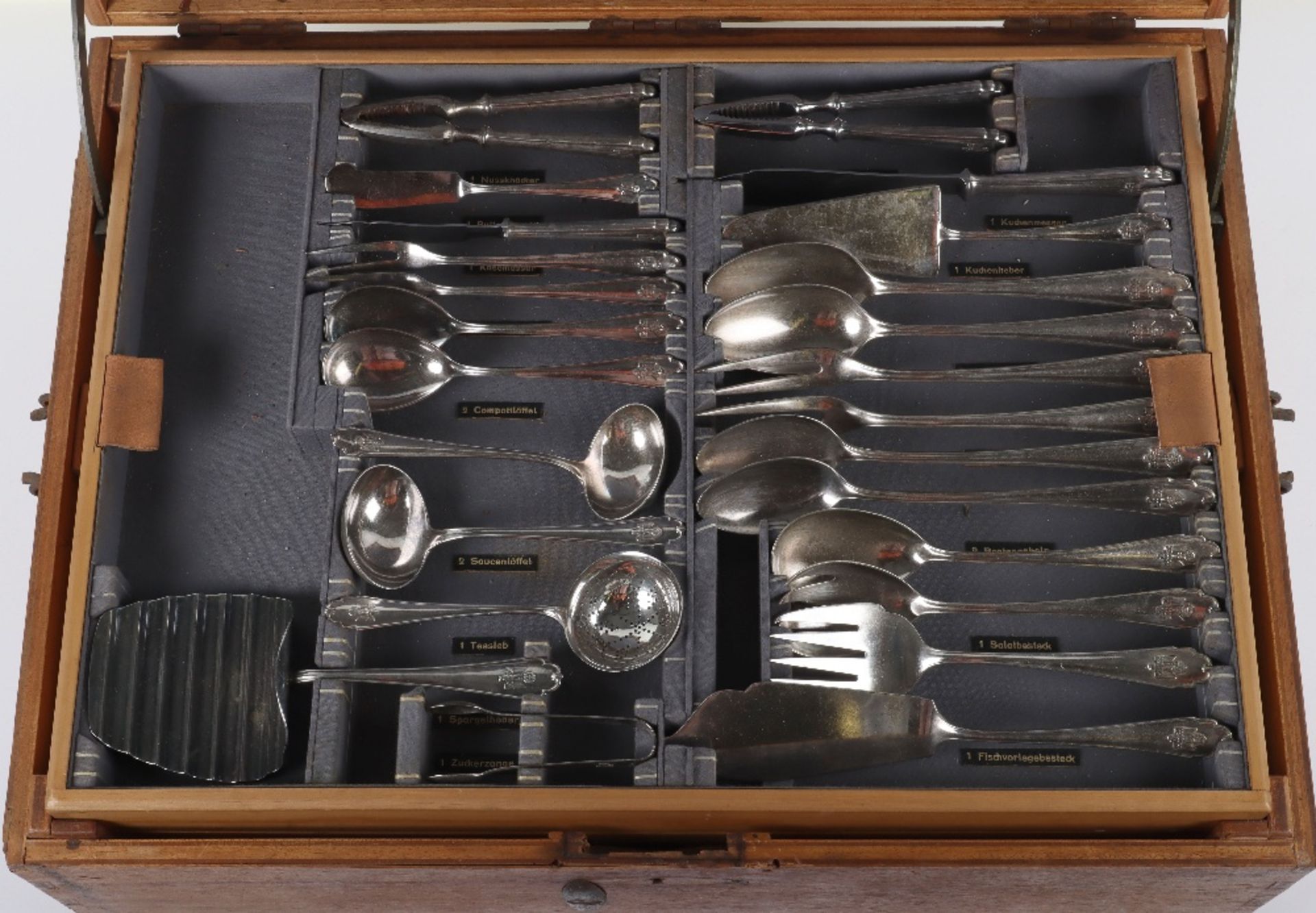 Cased Canteen of Formal Pattern NSDAP Cutlery Liberated From German Embassy in Spain - Image 5 of 34