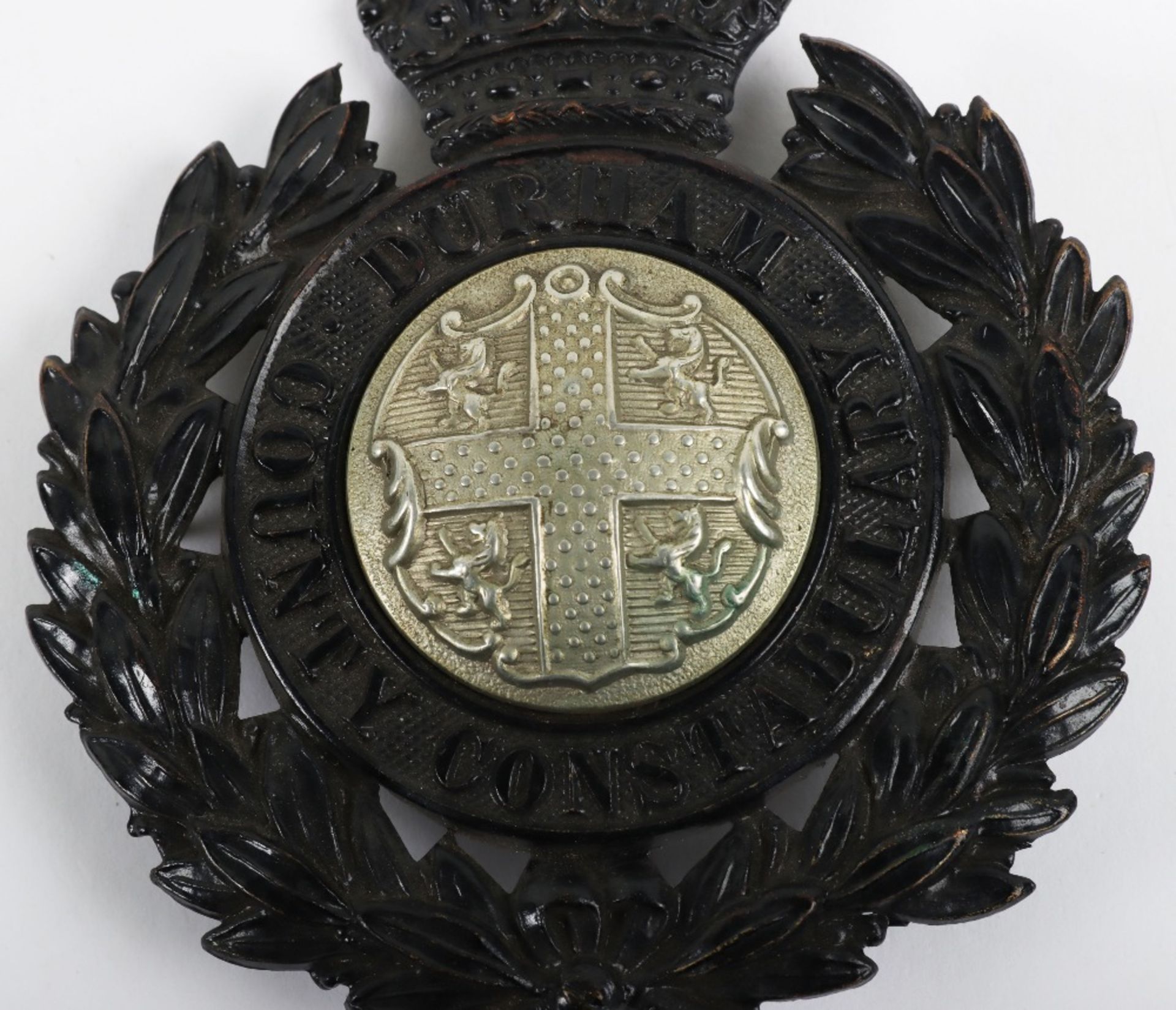 Durham County Constabulary King Crown Helmet Plate - Image 2 of 3