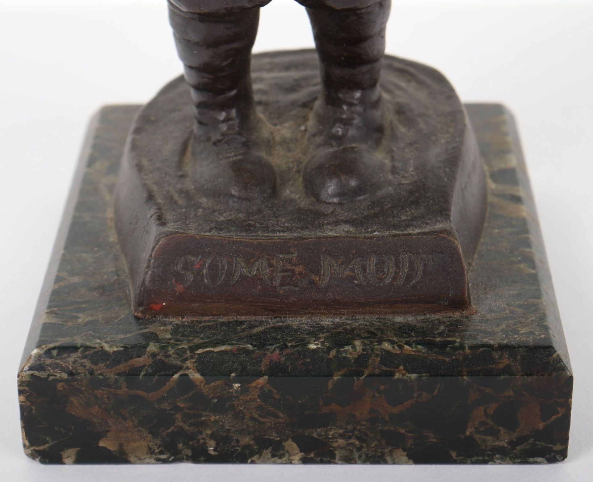 Bronze Figure of a WW1 British Tommy in the Bruce Bairnsfather “Old Bill” Style - Image 2 of 8