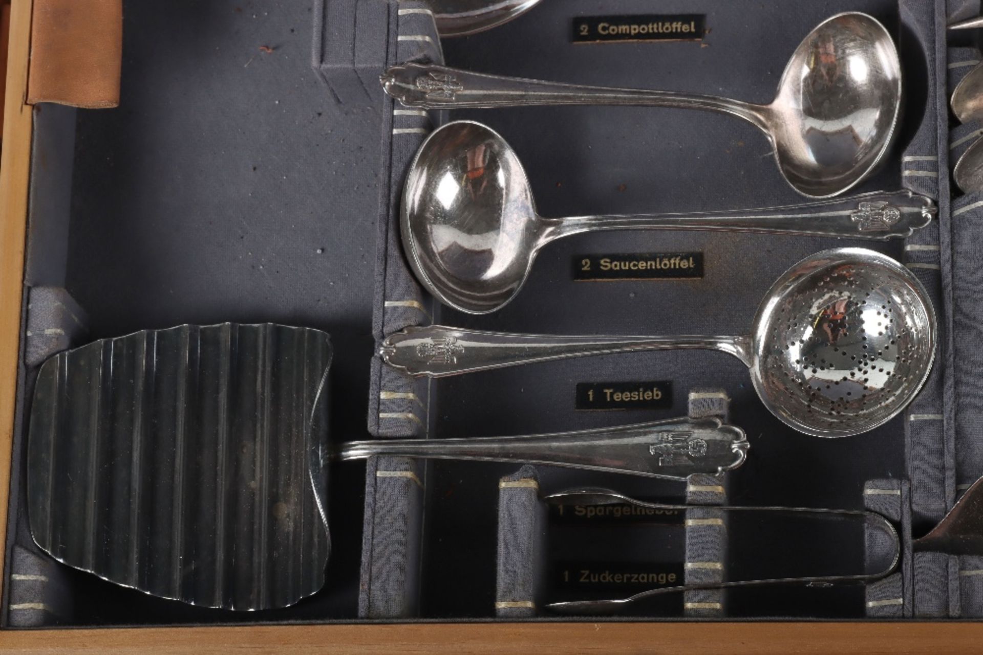 Cased Canteen of Formal Pattern NSDAP Cutlery Liberated From German Embassy in Spain - Image 8 of 34