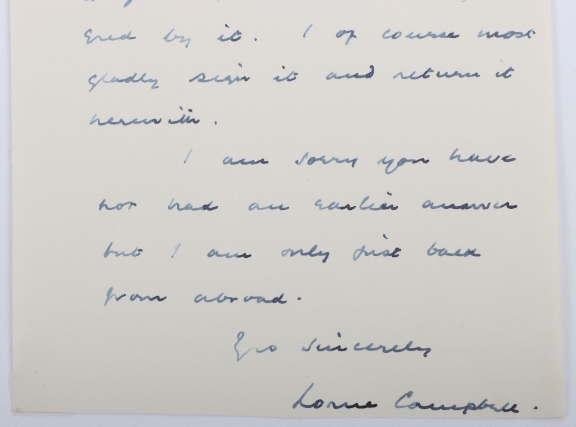 Signed Letter by Brigadier Lorne Campbell VC - Image 4 of 6