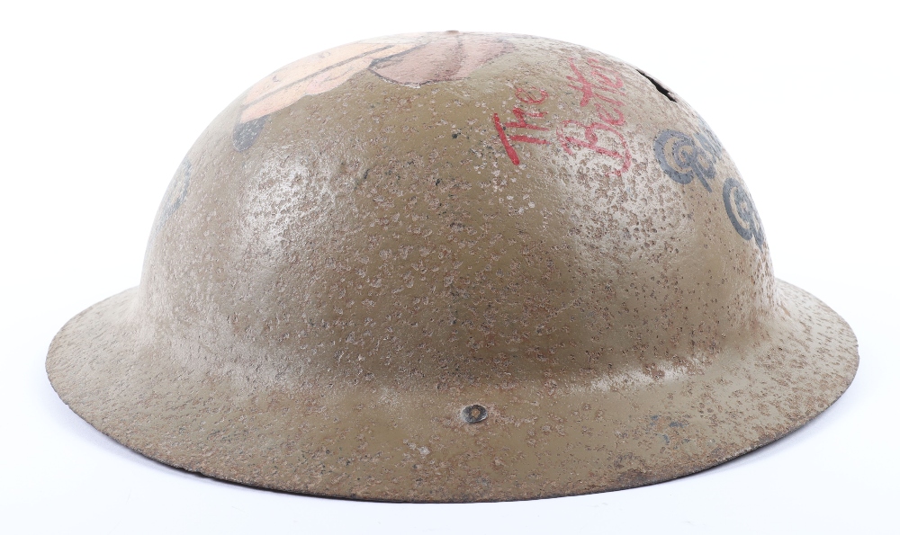 A British WWI Steel Helmet with ‘Old Bill’ Hand Painted Top - Image 4 of 7