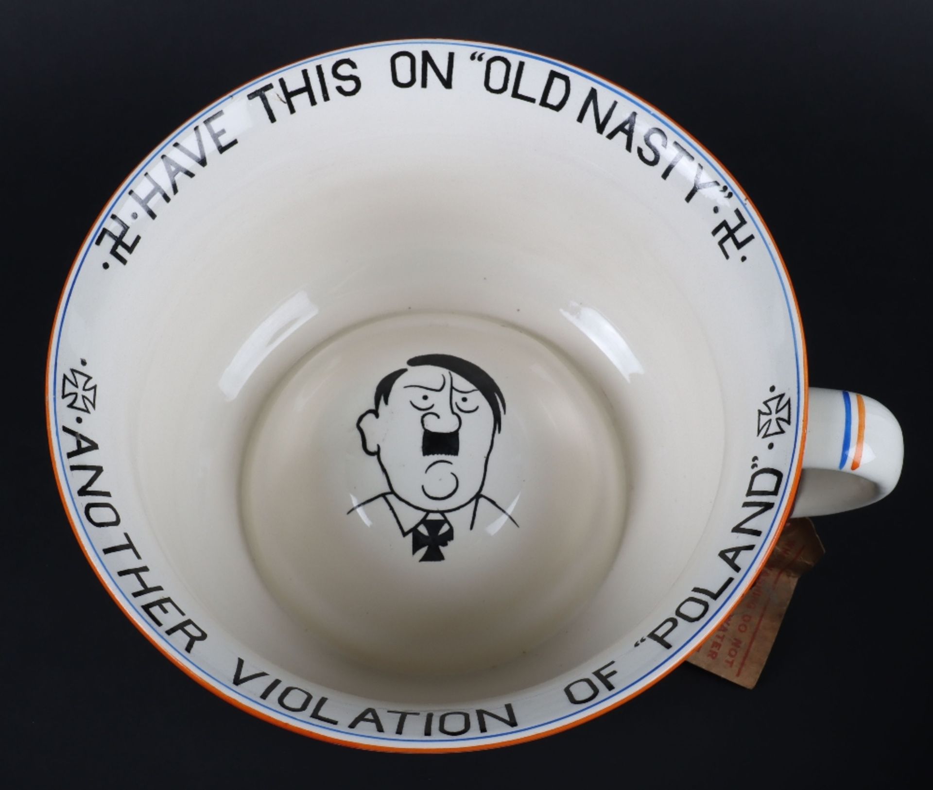 Fieldings Crown Devon WW2 Novelty Musical Chamber Pot, ‘No. 1 Jerry’, Have This On Old Nasty
