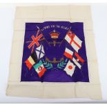 3x Assorted Colourful WW1 Embroidered Silk Flag Pictures