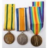 Great War Territorial Force War Medal Group of Three Awarded to a Private in the Northumberland Fusi