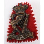 Victorian Royal Irish Rifles Side Cap Badge
