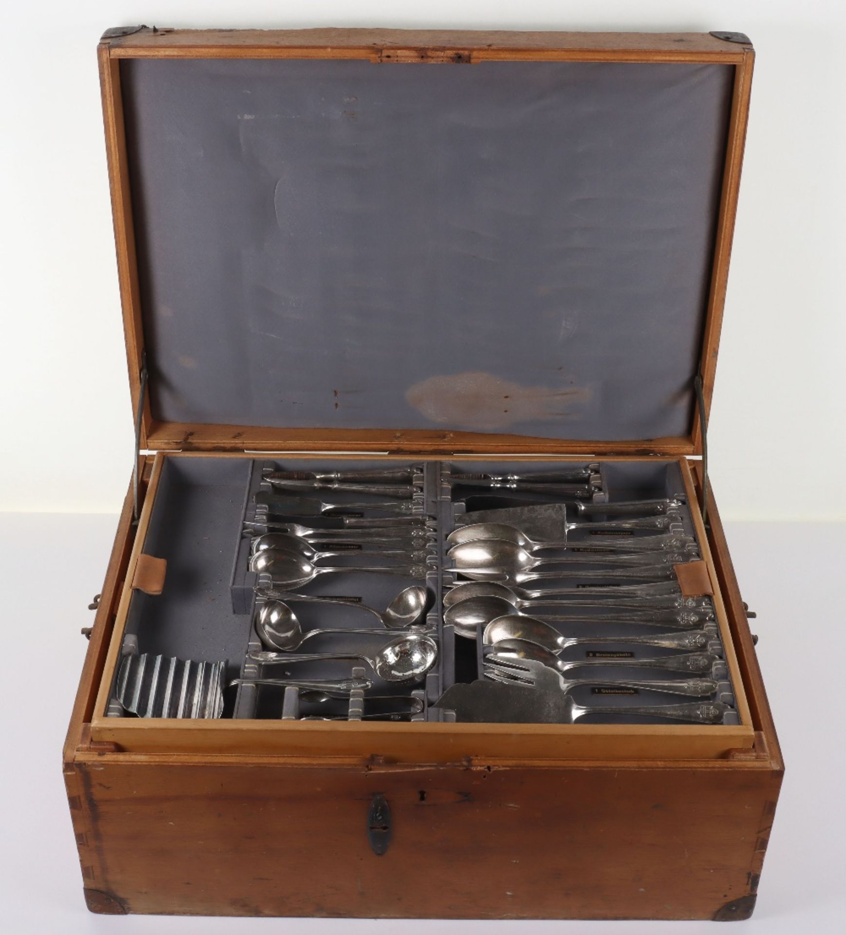 Cased Canteen of Formal Pattern NSDAP Cutlery Liberated From German Embassy in Spain