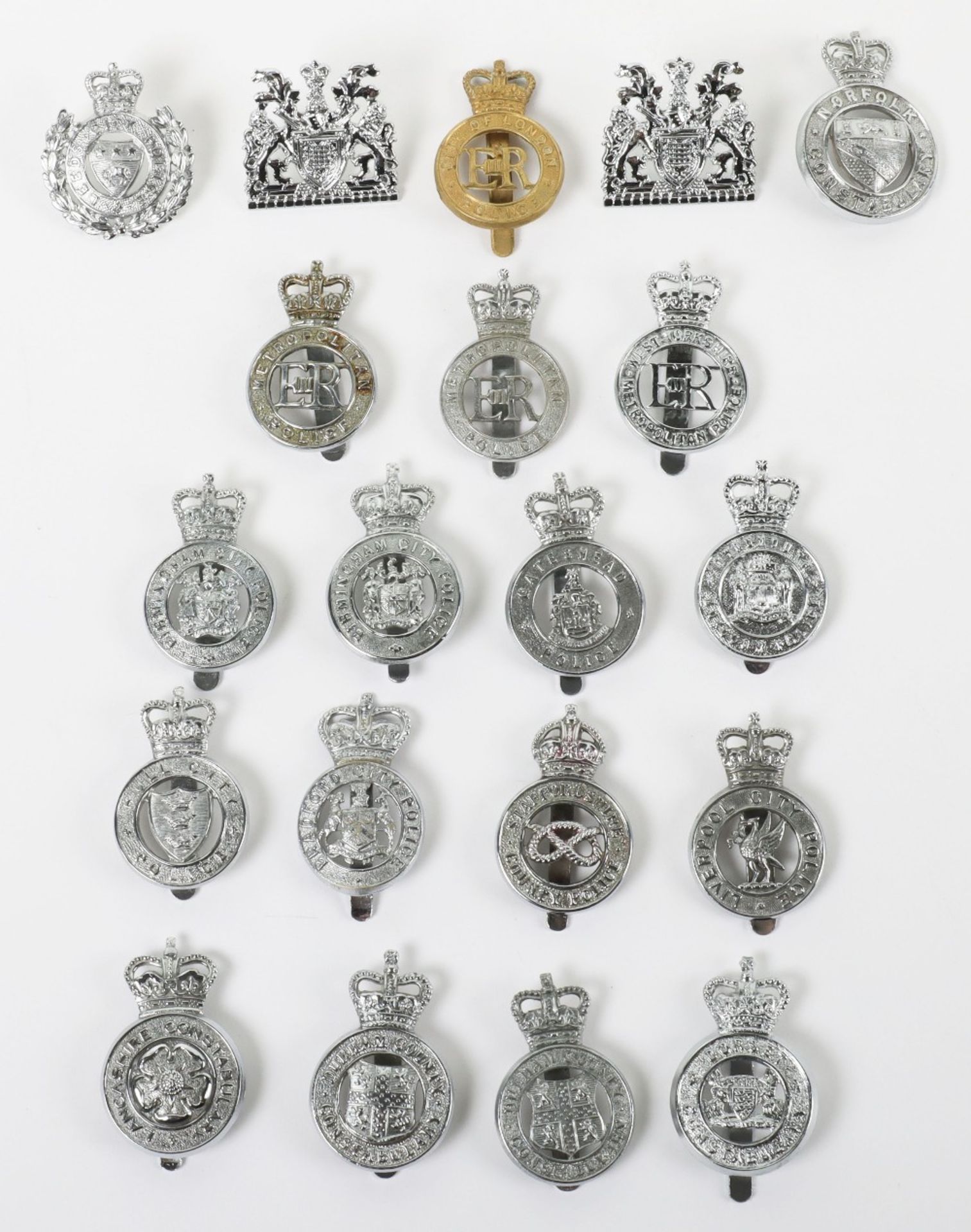 Quantity of Obsolete Queens Crown Police Cap Badges