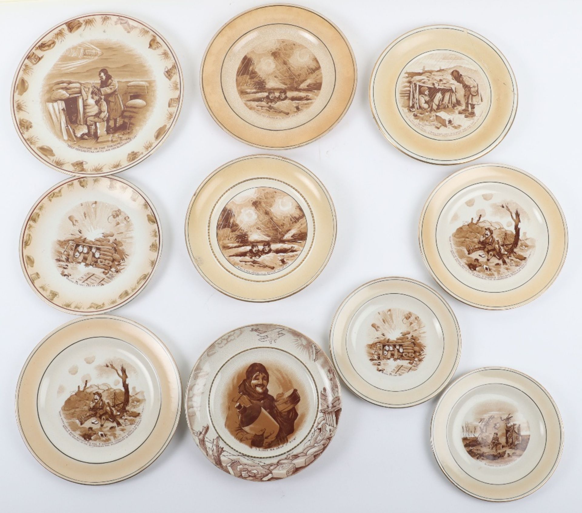 A Selection of Bruce Bairnsfather ‘Old Bill’ Plates and Bowls