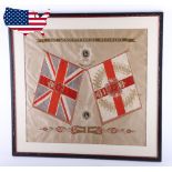 Framed Victorian Worcestershire Regiment Silk Embroidery