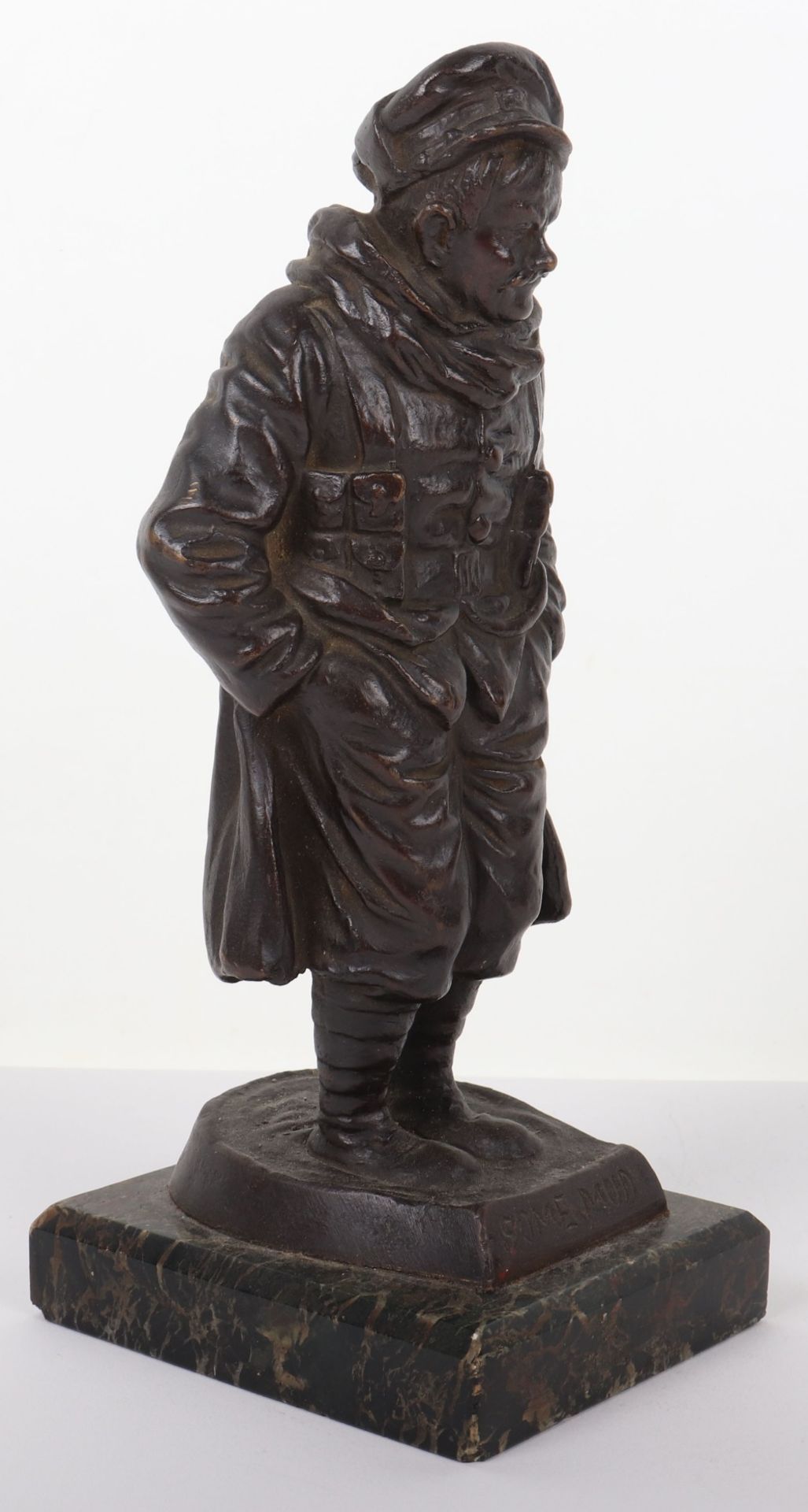 Bronze Figure of a WW1 British Tommy in the Bruce Bairnsfather “Old Bill” Style - Image 3 of 7