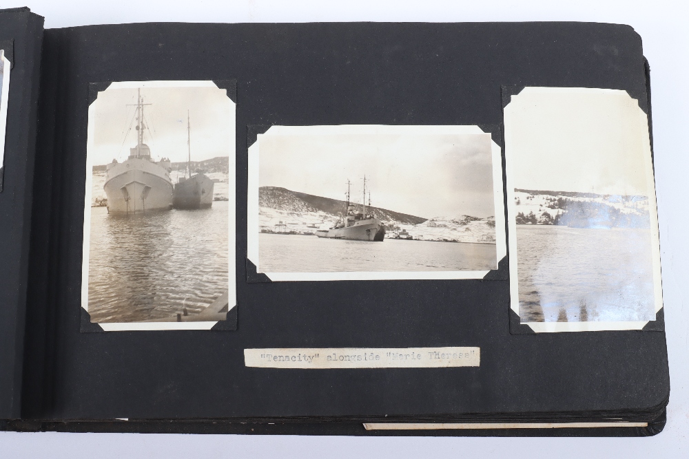 Fine WW2 Royal Navy Photograph Album Documenting the Service of the Recovery Tug H.M.R.T. Tenacity - Image 6 of 23