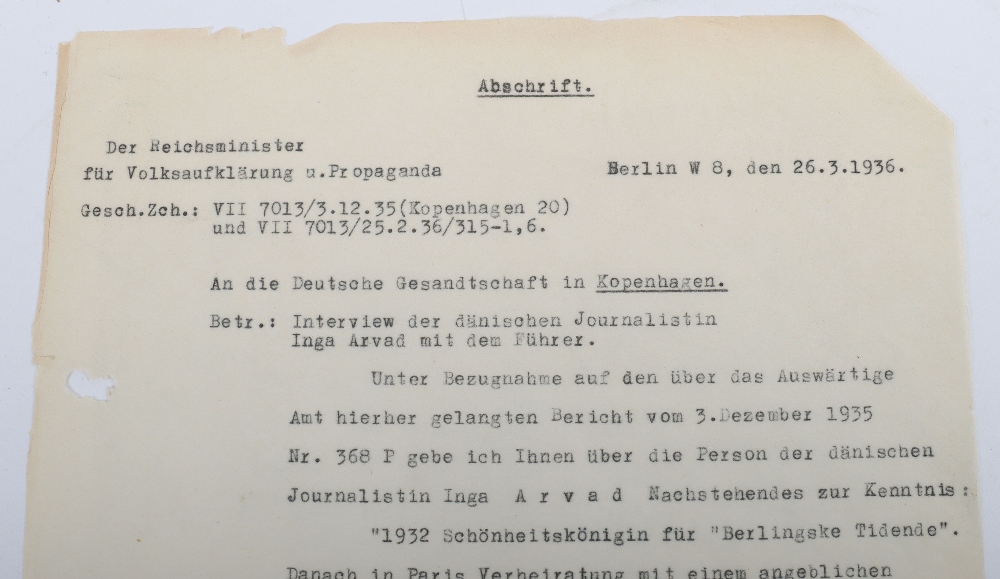 Interesting Third Reich Documents Relating to the Danish Journalist and Hollywood Gossip Columnist I - Bild 2 aus 47
