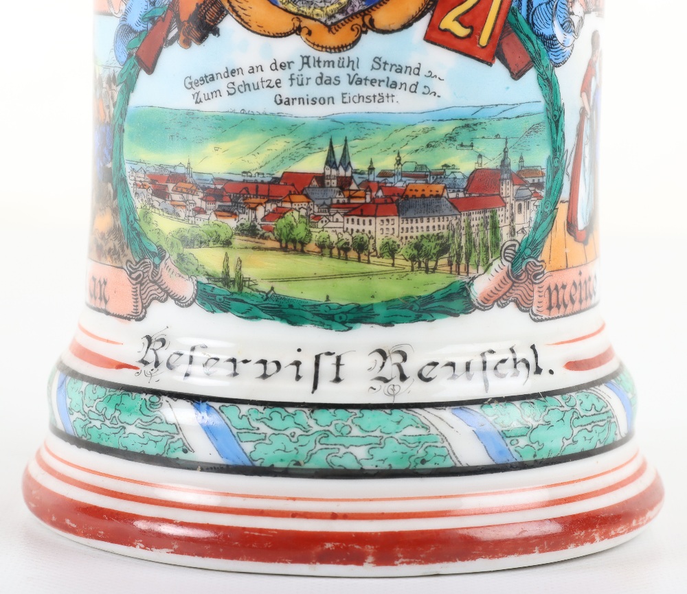 Imperial German Regimental Stein of the Bavarian 21st Infantry Regiment - Bild 5 aus 9