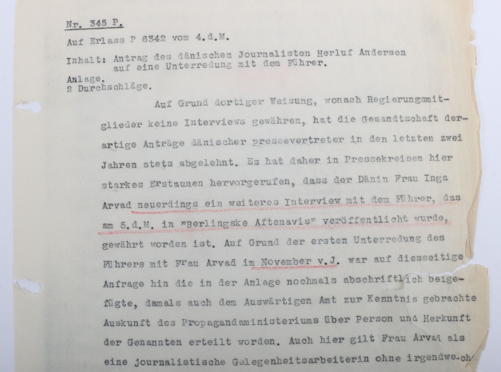 Interesting Third Reich Documents Relating to the Danish Journalist and Hollywood Gossip Columnist I - Bild 21 aus 47