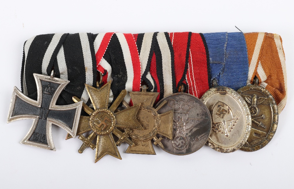 Rare WW1 / WW2 German 1936 Olympics Court Mounted Medal Group of Six