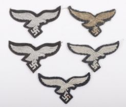 5x WW2 German Luftwaffe Other Ranks Cap Eagles